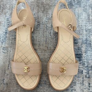 Chanel nude sandals